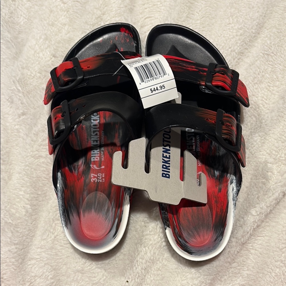 Birkenstock Kids Red and Black Sandals